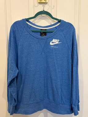Nike Blue Scoop Neck Sweatshirt with White Logo